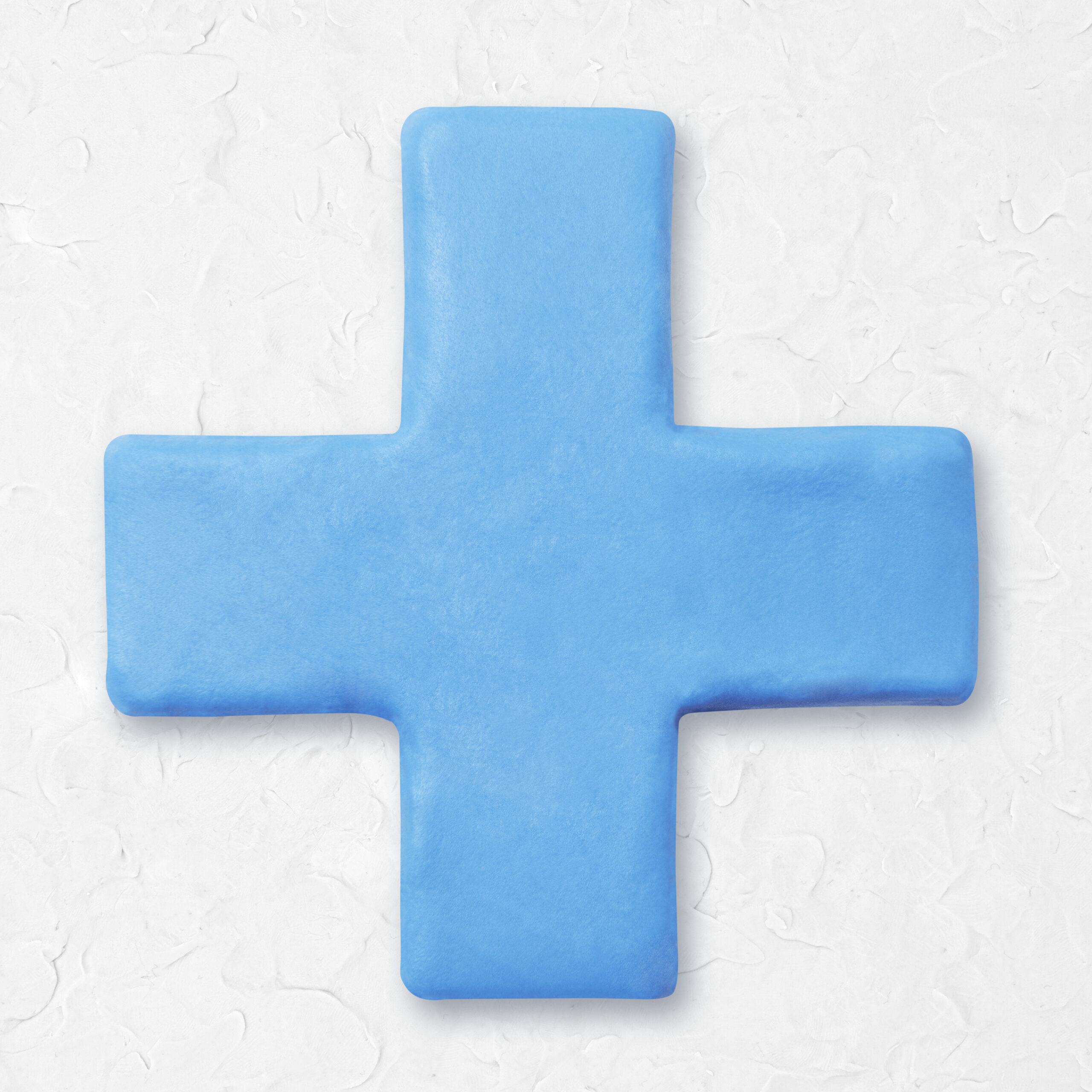 Clay plus sign mathematics blue cute graphic for kids